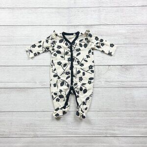 Jessica Simpson Baby Footed Sleeper Floral Ruffle Wrap Snap Pajamas 0-3 Months